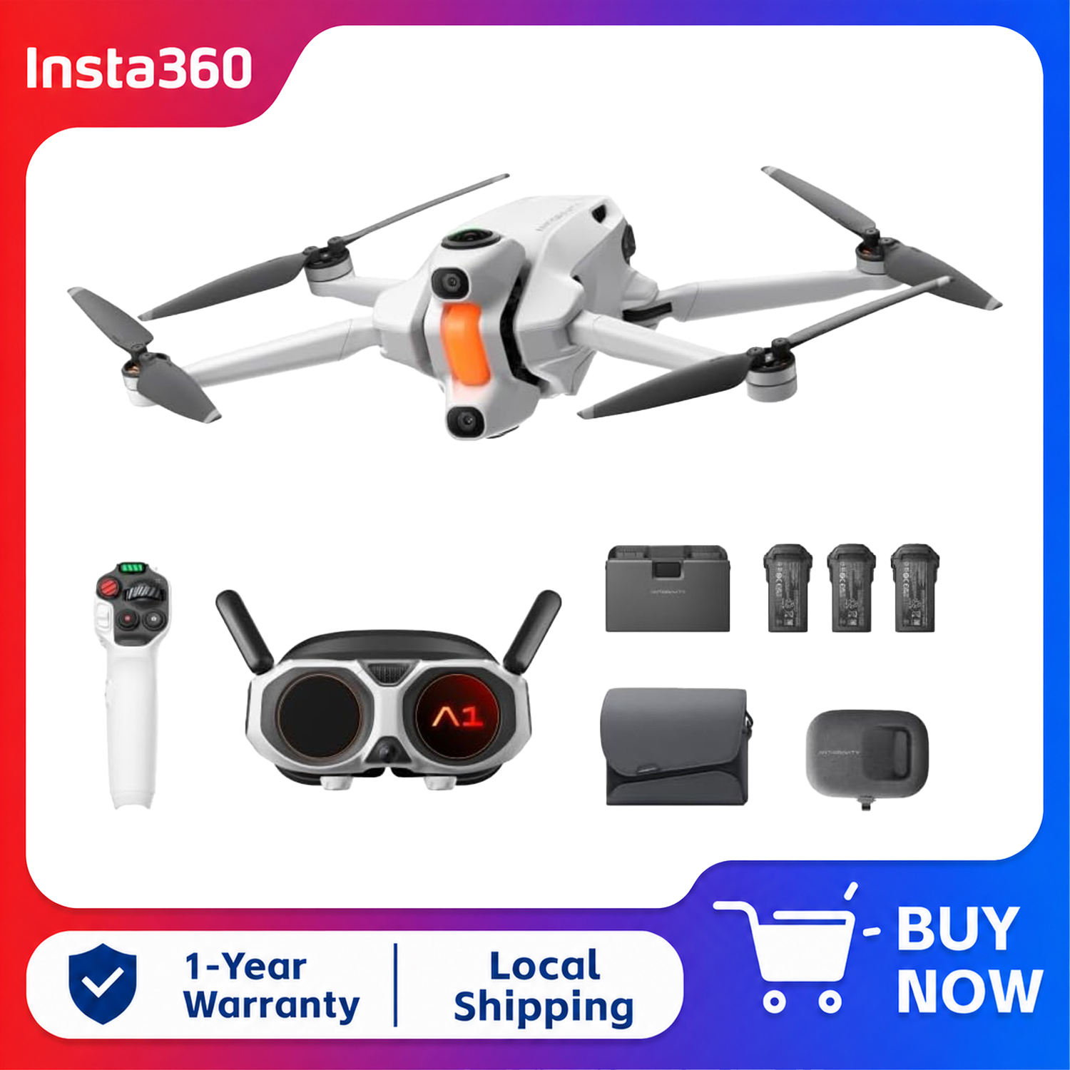 Ensemble Insta360 Antigravity  - Drone Gimbal For Insta360 avis et prix